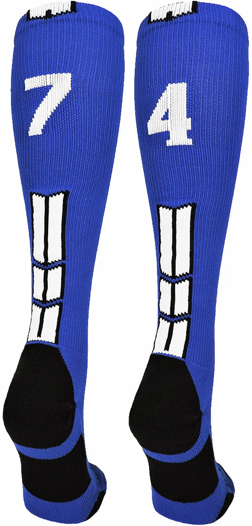 Brand new ๐ฅฐ MadSportsStuff Royal Player ID Custom Number Over The Calf ๐งฆ Socks For ๐ฅ Softball โพ Baseball Football Boys And ๐ง Girls ๐ 31 MadSportsStuff Royal Player ID Custom Number Over The Calf Socks For Softball Baseball Football Boys And Girls