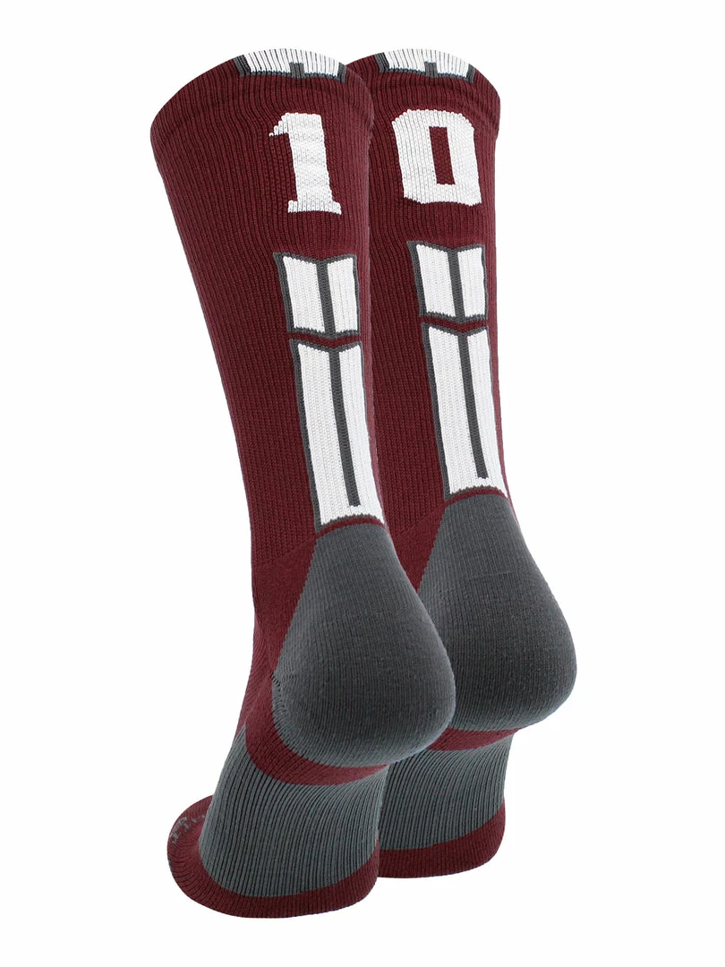 Best deal ๐คฉ MadSportsStuff Maroon Player ID Custom Number Crew ๐งฆ Socks For ๐ Basketball Lacrosse Volleyball Boys And ๐ง Girls ๐งจ 68 MadSportsStuff Maroon Player ID Custom Number Crew Socks For Basketball Lacrosse Volleyball Boys And Girls