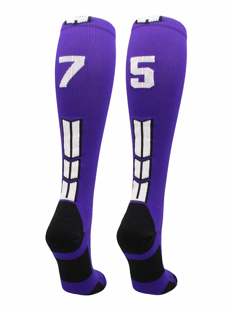 New โ๏ธ MadSportsStuff Purple Player ID Custom Number Over The Calf ๐งฆ Socks For ๐ฅ Softball โพ Baseball Football Boys And ๐ง Girls ๐ 54 MadSportsStuff Purple Player ID Custom Number Over The Calf Socks For Softball Baseball Football Boys And Girls
