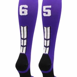 New โ๏ธ MadSportsStuff Purple Player ID Custom Number Over The Calf ๐งฆ Socks For ๐ฅ Softball โพ Baseball Football Boys And ๐ง Girls ๐ 120 MadSportsStuff Purple Player ID Custom Number Over The Calf Socks For Softball Baseball Football Boys And Girls