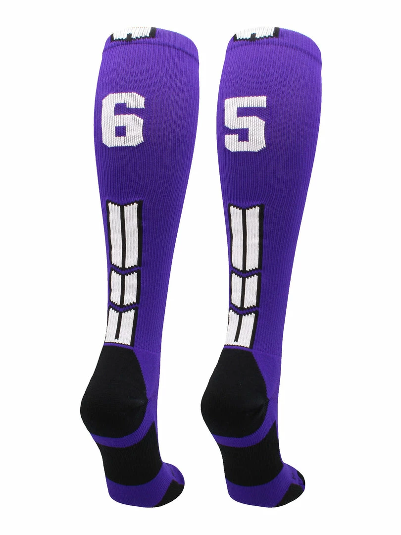 New โ๏ธ MadSportsStuff Purple Player ID Custom Number Over The Calf ๐งฆ Socks For ๐ฅ Softball โพ Baseball Football Boys And ๐ง Girls ๐ 15 MadSportsStuff Purple Player ID Custom Number Over The Calf Socks For Softball Baseball Football Boys And Girls