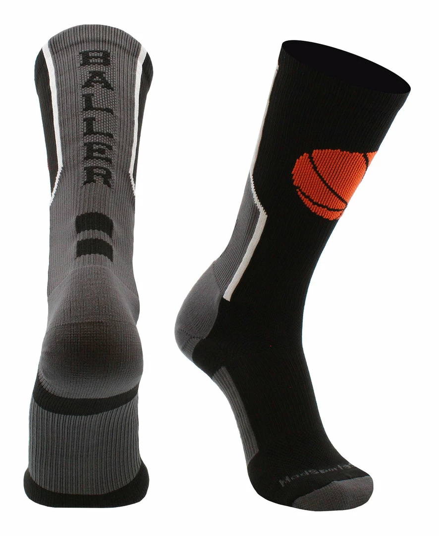 Flash Sale ๐คฉ MadSportsStuff Baller ๐ Basketball ๐งฆ Socks With ๐ Basketball Logo Crew Length ๐งจ 1 MadSportsStuff Baller Basketball Socks With Basketball Logo Crew Length