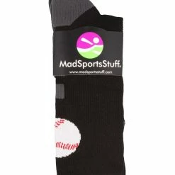 MadSportsStuff Baseball Socks Baseball Logo Athletic Crew Socks (multiple Colors)
