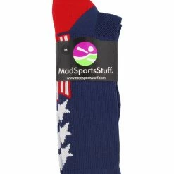 MadSportsStuff Baseball Socks Patriot USA Flag Stars And Stripes Athletic Crew Socks (multiple Colors)