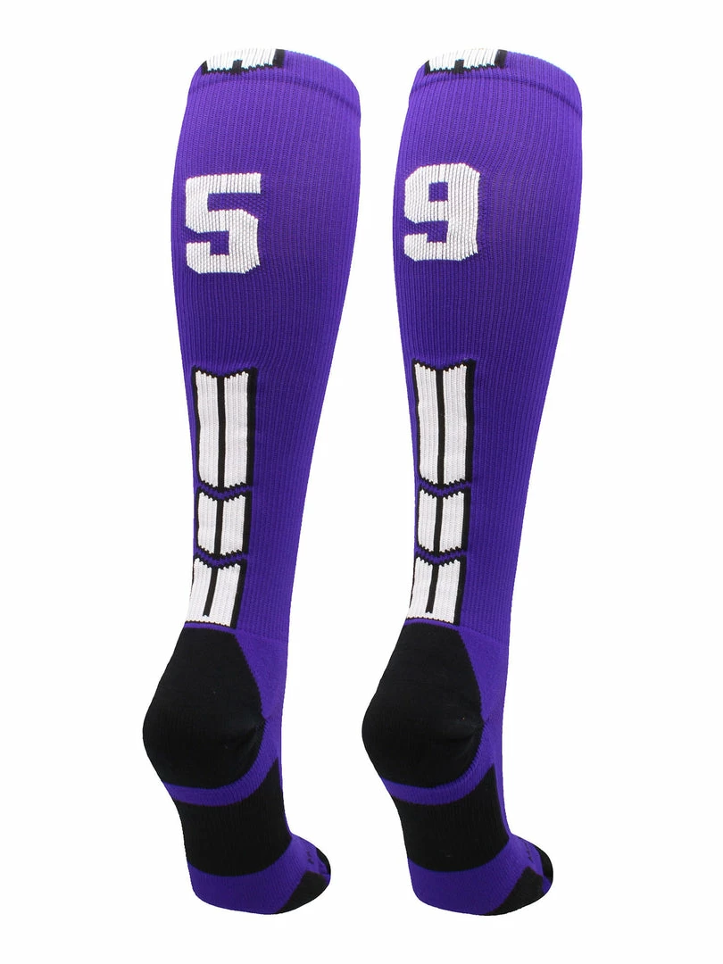 Discount ๐ MadSportsStuff Purple Player ID Custom Number Over The Calf ๐งฆ Socks For ๐ฅ Softball โพ Baseball Football Boys And ๐ง Girls ๐ฅ Softball ๐งฆ Socks ๐ 21 MadSportsStuff Purple Player ID Custom Number Over The Calf Socks For Softball Baseball Football Boys And Girls Softball Socks