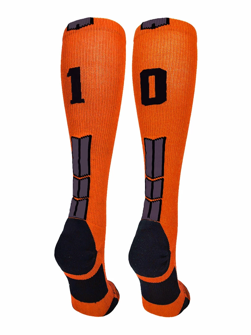 Best Sale ๐ MadSportsStuff ๐ฅ Softball ๐งฆ Socks Orange And Black Player ID Custom Number Over The Calf ๐งฆ Socks For ๐ฅ Softball โพ Baseball Football Boys And ๐ง Girls โญ 69 MadSportsStuff Softball Socks Orange And Black Player ID Custom Number Over The Calf Socks For Softball Baseball Football Boys And Girls