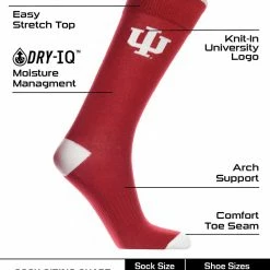 Cheapest ๐ TCK All Schools Indiana Hoosiers ๐ Dress ๐งฆ Socks Dean's List Crew Length ๐งฆ Socks ๐ 6 TCK All Schools Indiana Hoosiers Dress Socks Dean's List Crew Length Socks