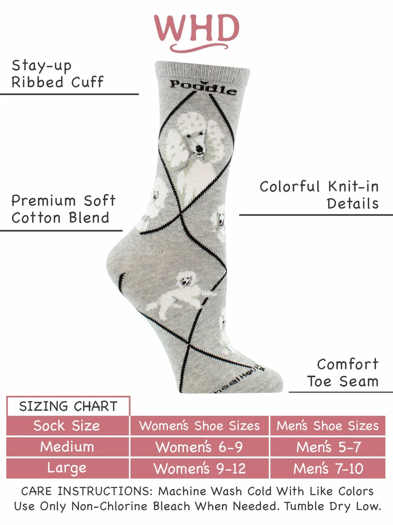 Wholesale ๐ฅ WHD White Poodle ๐งฆ Socks For ๐ฉ Women Gift For ๐ฆฎ Dog Lovers Crazy ๐งฆ Socks - Crew โ๏ธ 3 WHD White Poodle Socks For Women Gift For Dog Lovers Crazy Socks - Crew