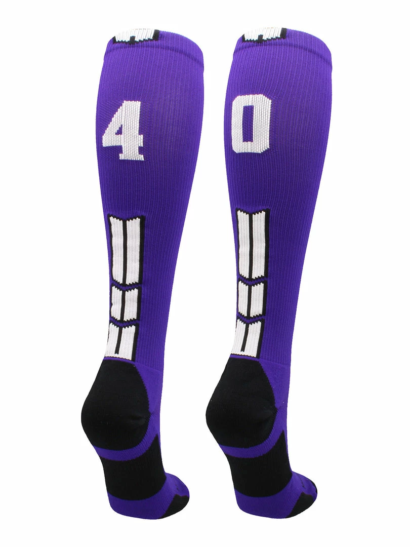 Discount ๐ MadSportsStuff Purple Player ID Custom Number Over The Calf ๐งฆ Socks For ๐ฅ Softball โพ Baseball Football Boys And ๐ง Girls ๐ฅ Softball ๐งฆ Socks ๐ 90 MadSportsStuff Purple Player ID Custom Number Over The Calf Socks For Softball Baseball Football Boys And Girls Softball Socks