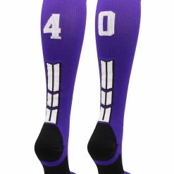 New โ๏ธ MadSportsStuff Purple Player ID Custom Number Over The Calf ๐งฆ Socks For ๐ฅ Softball โพ Baseball Football Boys And ๐ง Girls ๐ 195 MadSportsStuff Purple Player ID Custom Number Over The Calf Socks For Softball Baseball Football Boys And Girls