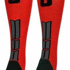 New ๐ MadSportsStuff Red And Black Player ID Custom Number Over The Calf ๐งฆ Socks For ๐ฅ Softball โพ Baseball Football Boys And ๐ง Girls โพ Baseball ๐งฆ Socks ๐ 145 MadSportsStuff Red And Black Player ID Custom Number Over The Calf Socks For Softball Baseball Football Boys And Girls Baseball Socks