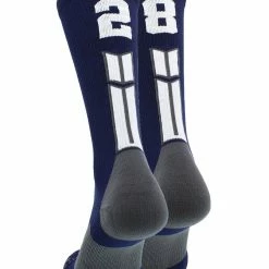MadSportsStuff Navy Player ID Custom Number Crew Socks For Basketball Lacrosse Volleyball Boys And Girls