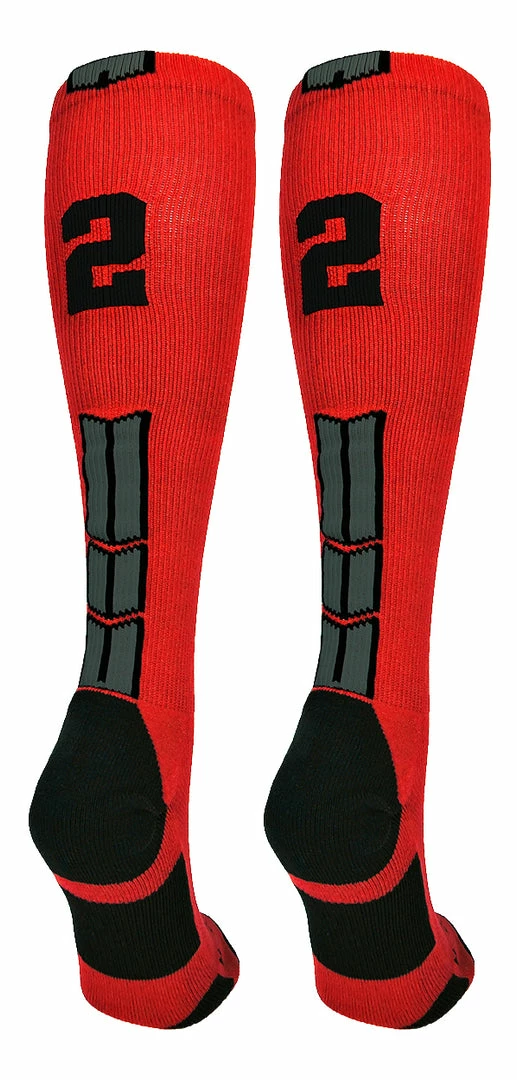 New ๐ MadSportsStuff Red And Black Player ID Custom Number Over The Calf ๐งฆ Socks For ๐ฅ Softball โพ Baseball Football Boys And ๐ง Girls โพ Baseball ๐งฆ Socks ๐ 79 MadSportsStuff Red And Black Player ID Custom Number Over The Calf Socks For Softball Baseball Football Boys And Girls Baseball Socks