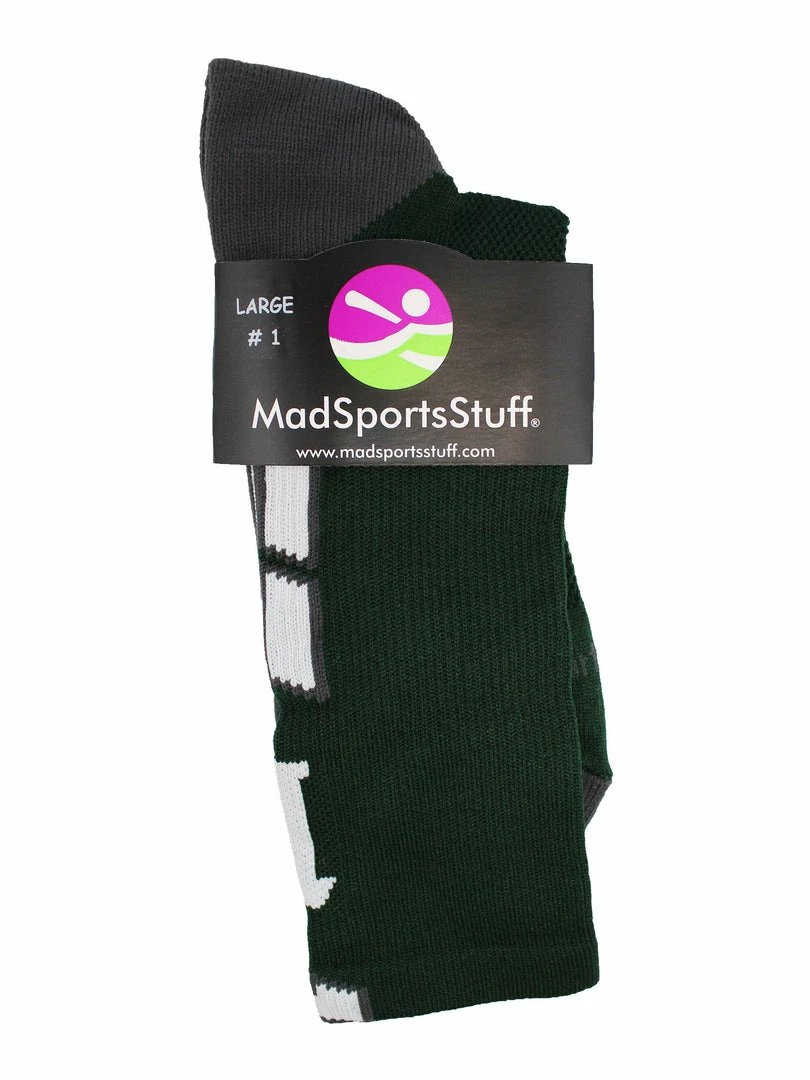 Buy โ๏ธ MadSportsStuff Dark Green Player ID Custom Number Crew ๐งฆ Socks For ๐ Basketball Lacrosse Volleyball Boys And ๐ง Girls ๐ 3 MadSportsStuff Dark Green Player ID Custom Number Crew Socks For Basketball Lacrosse Volleyball Boys And Girls