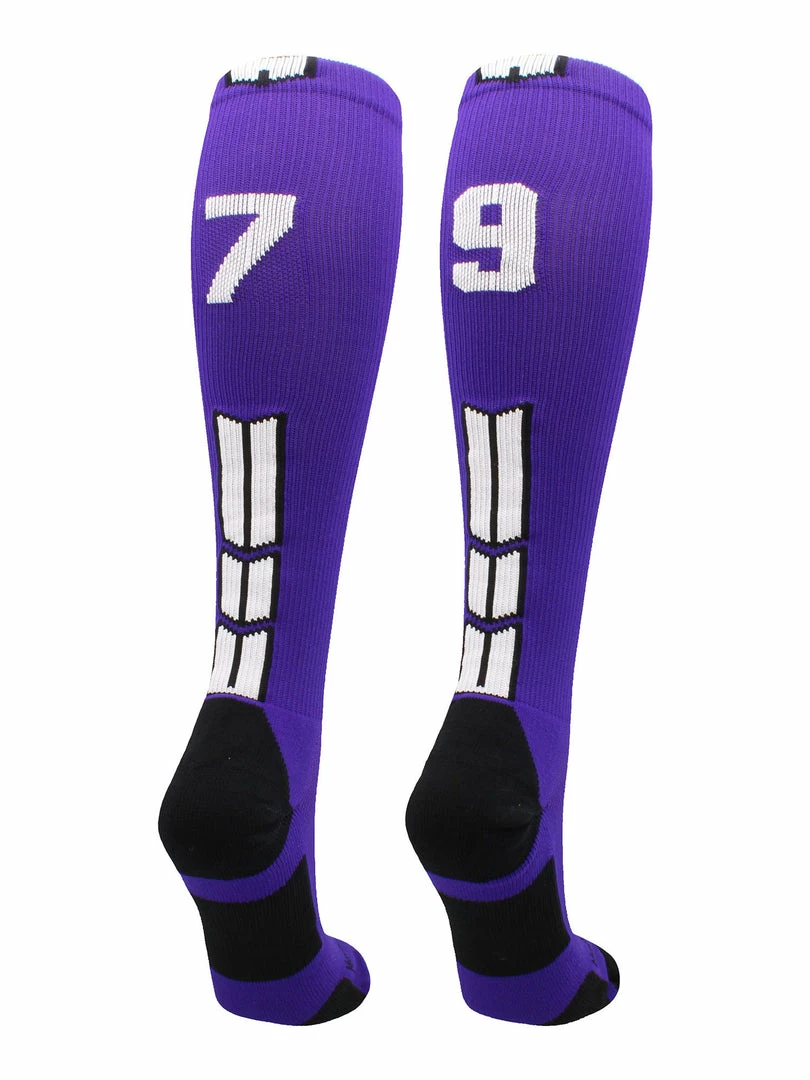 Discount ๐ MadSportsStuff Purple Player ID Custom Number Over The Calf ๐งฆ Socks For ๐ฅ Softball โพ Baseball Football Boys And ๐ง Girls ๐ฅ Softball ๐งฆ Socks ๐ 51 MadSportsStuff Purple Player ID Custom Number Over The Calf Socks For Softball Baseball Football Boys And Girls Softball Socks