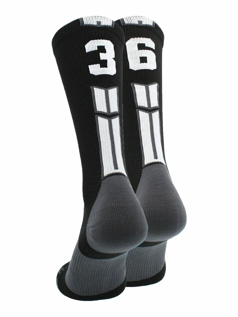 Buy โญ MadSportsStuff Black Player ID Custom Number Crew ๐งฆ Socks For ๐ Basketball Lacrosse Volleyball Boys And ๐ง Girls ๐ 104 MadSportsStuff Black Player ID Custom Number Crew Socks For Basketball Lacrosse Volleyball Boys And Girls