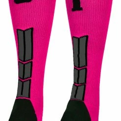 Best Sale ๐ MadSportsStuff โพ Baseball ๐งฆ Socks Neon Pink And Black Player ID Custom Number Over The Calf ๐งฆ Socks For ๐ฅ Softball โพ Baseball Football Boys And ๐ง Girls โจ 124 MadSportsStuff Baseball Socks Neon Pink And Black Player ID Custom Number Over The Calf Socks For Softball Baseball Football Boys And Girls