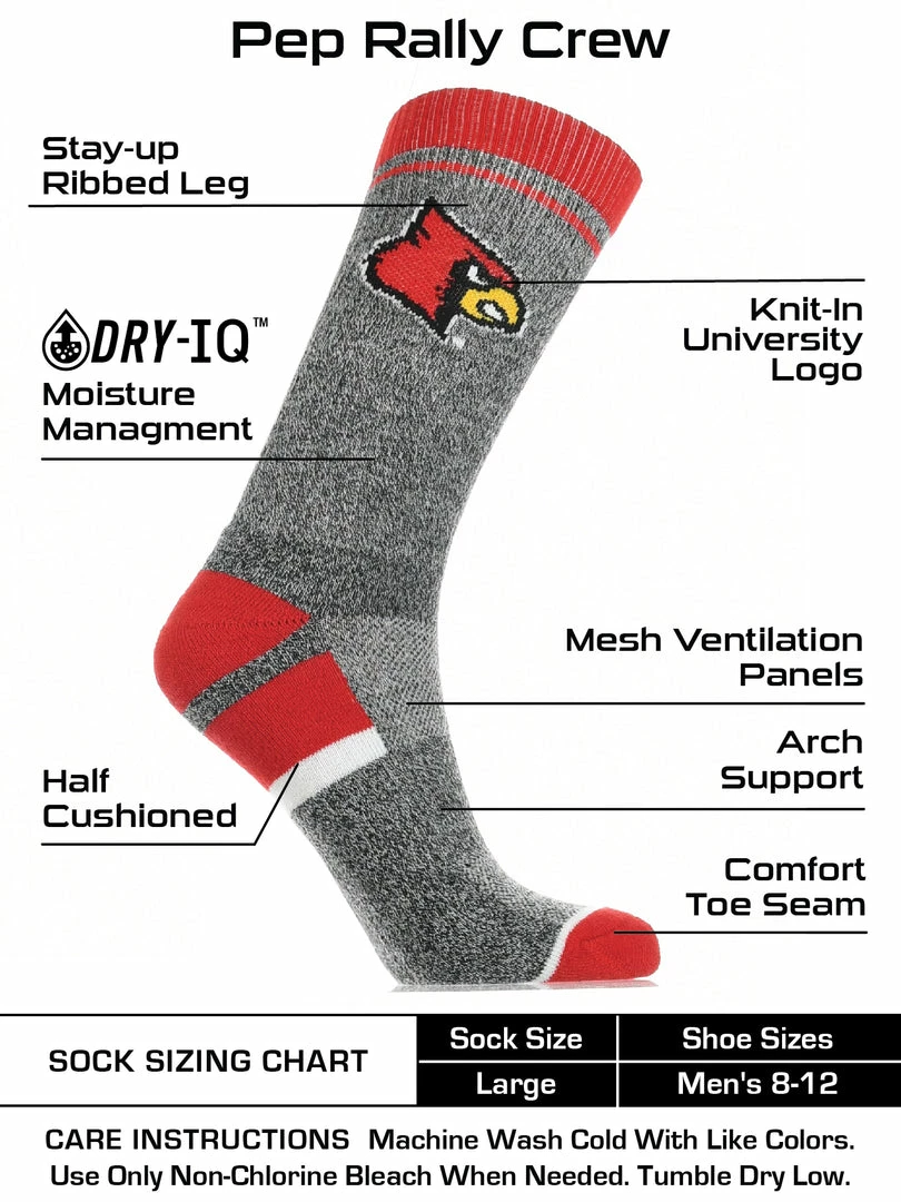 Buy ๐ฏ TCK All Schools Louisville Cardinals ๐งฆ Socks Victory Parade Crew Length ๐ 3 TCK All Schools Louisville Cardinals Socks Victory Parade Crew Length