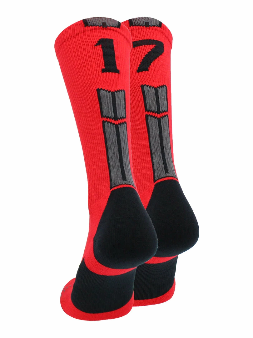 Promo ๐ MadSportsStuff Red And Black Player ID Custom Number Crew ๐งฆ Socks For ๐ Basketball Lacrosse Volleyball Boys And ๐ง Girls Volleyball ๐งฆ Socks โจ 61 MadSportsStuff Red And Black Player ID Custom Number Crew Socks For Basketball Lacrosse Volleyball Boys And Girls Volleyball Socks