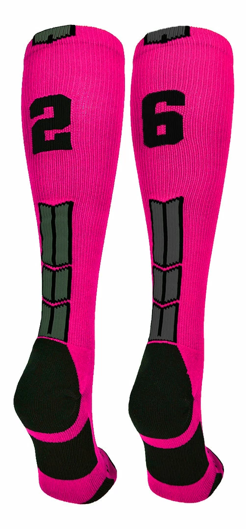 Best Sale ๐ MadSportsStuff โพ Baseball ๐งฆ Socks Neon Pink And Black Player ID Custom Number Over The Calf ๐งฆ Socks For ๐ฅ Softball โพ Baseball Football Boys And ๐ง Girls โจ 104 MadSportsStuff Baseball Socks Neon Pink And Black Player ID Custom Number Over The Calf Socks For Softball Baseball Football Boys And Girls