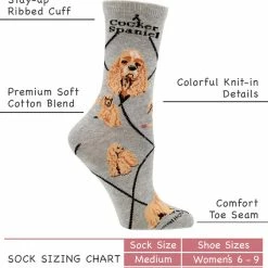 Promo ๐ WHD Cocker Spaniel ๐งฆ Socks For ๐ฉ Women Gift For ๐ Dog Lovers Crazy ๐งฆ Socks - Crew ๐ 6 WHD Cocker Spaniel Socks For Women Gift For Dog Lovers Crazy Socks - Crew