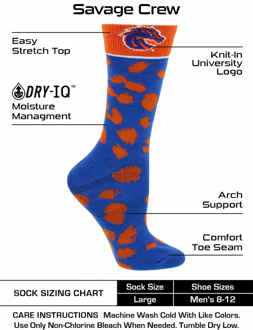 Budget ๐ TCK Boise State Broncos ๐งฆ Socks ๐ฉ Womens Savage Crew ๐งฆ Socks All Schools โ๏ธ 3 TCK Boise State Broncos Socks Womens Savage Crew Socks All Schools