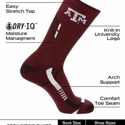 TCK Texas A&M Aggies Socks Texas A&M University Aggies Champion Crew Socks