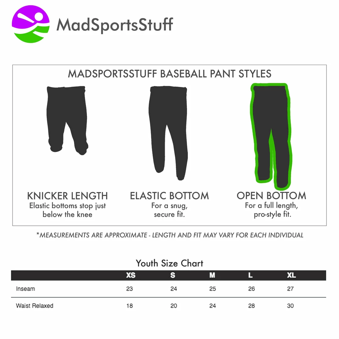 Budget ๐ MadSportsStuff Youth โพ Baseball Pants Open Bottom Boys Pro Line โค๏ธ 3 MadSportsStuff Youth Baseball Pants Open Bottom Boys Pro Line