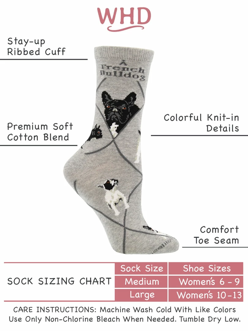 Deals ๐ WHD French Bulldog ๐งฆ Socks For ๐ฉ Women Gift For ๐ Dog Lovers Crazy ๐งฆ Socks - Crew ๐ 3 WHD French Bulldog Socks For Women Gift For Dog Lovers Crazy Socks - Crew