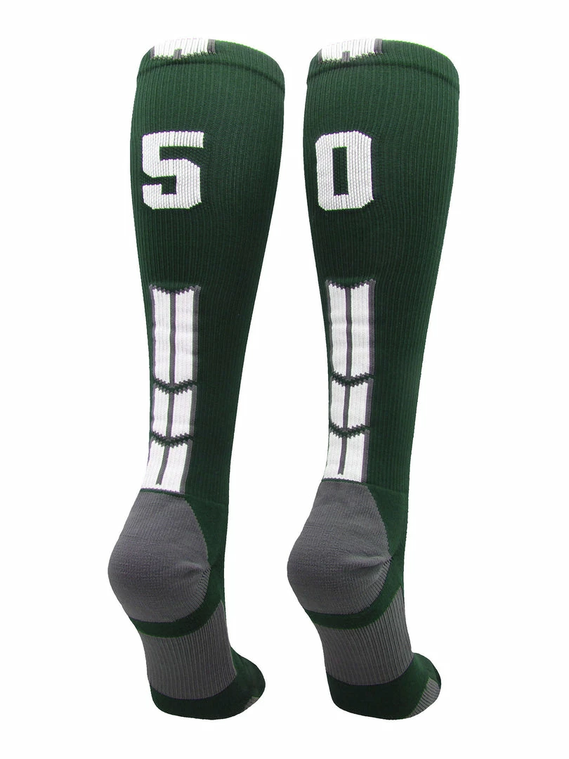 Best Pirce ๐ MadSportsStuff Dark Green Player ID Custom Number Over The Calf ๐งฆ Socks For ๐ฅ Softball โพ Baseball Football Boys And ๐ง Girls ๐ฅ Softball ๐งฆ Socks ๐คฉ 55 MadSportsStuff Dark Green Player ID Custom Number Over The Calf Socks For Softball Baseball Football Boys And Girls Softball Socks