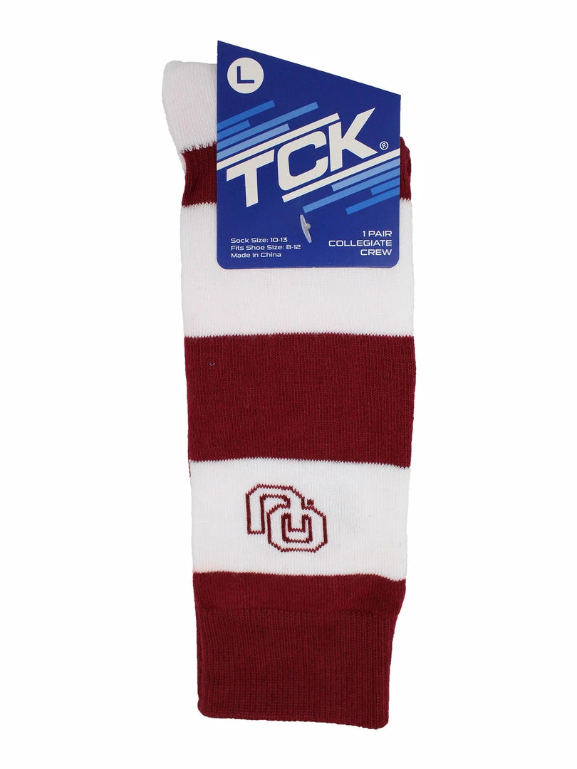 Promo โญ TCK All Schools OU Oklahoma Sooners ๐งฆ Socks Game Day Striped Crew ๐งฆ Socks ๐ 4 TCK All Schools OU Oklahoma Sooners Socks Game Day Striped Crew Socks