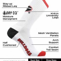Cheapest ๐ TCK Georgia Bulldogs ๐งฆ Socks Basic Crew White ๐งฆ Socks ๐ 6 TCK Georgia Bulldogs Socks Basic Crew White Socks