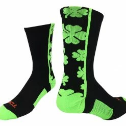 TCK Shamrock Lucky Clover Socks Crew Length Basketball Socks