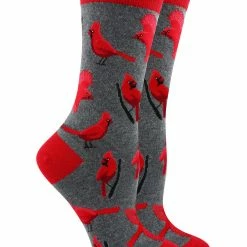 WHD Crazy Socks - Crew Cardinal Bird Socks For Women Gift For Bird Lovers