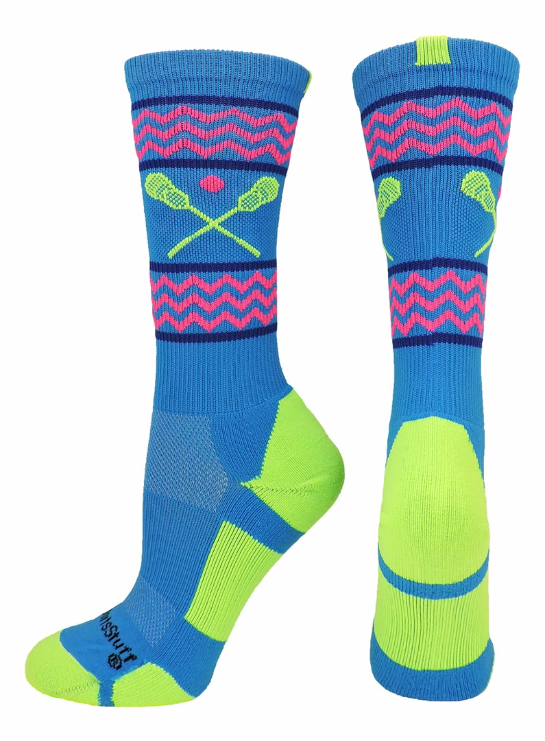 Outlet ๐ MadSportsStuff Chevron ๐ง Girls Lacrosse ๐งฆ Socks With Lacrosse Sticks Athletic Crew ๐งฆ Socks ๐ 5 MadSportsStuff Chevron Girls Lacrosse Socks With Lacrosse Sticks Athletic Crew Socks