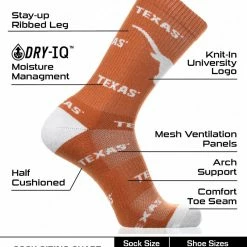 Outlet ๐ TCK All Schools Texas Longhorns ๐งฆ Socks Crew Length Sock Mayhem ๐ 6 TCK All Schools Texas Longhorns Socks Crew Length Sock Mayhem