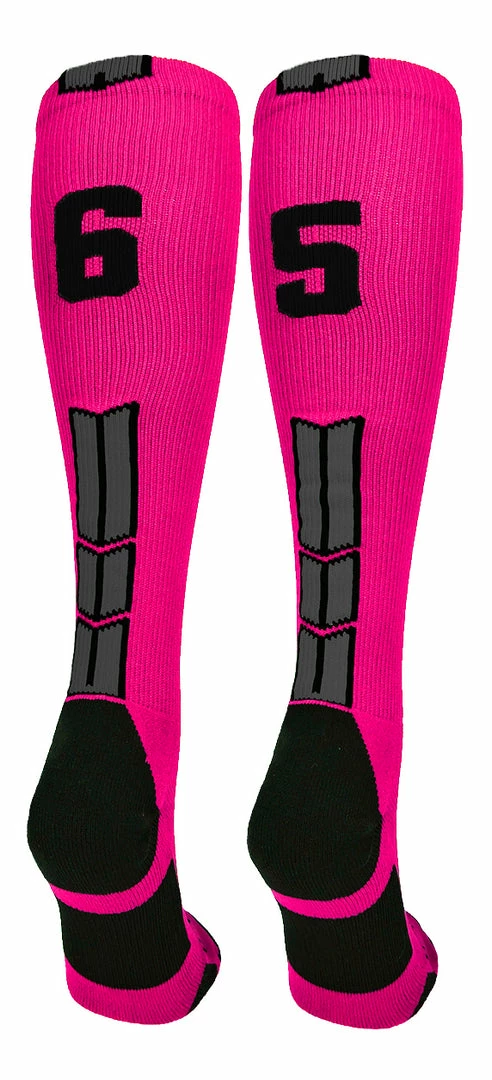 Best Sale ๐ MadSportsStuff โพ Baseball ๐งฆ Socks Neon Pink And Black Player ID Custom Number Over The Calf ๐งฆ Socks For ๐ฅ Softball โพ Baseball Football Boys And ๐ง Girls โจ 15 MadSportsStuff Baseball Socks Neon Pink And Black Player ID Custom Number Over The Calf Socks For Softball Baseball Football Boys And Girls
