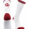 TCK All Schools Indiana Hoosiers Socks Basic Crew White Socks