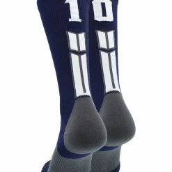 MadSportsStuff Navy Player ID Custom Number Crew Socks For Basketball Lacrosse Volleyball Boys And Girls