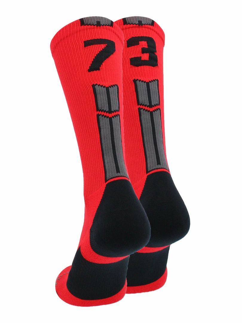 Promo ๐ MadSportsStuff Red And Black Player ID Custom Number Crew ๐งฆ Socks For ๐ Basketball Lacrosse Volleyball Boys And ๐ง Girls Volleyball ๐งฆ Socks โจ 28 MadSportsStuff Red And Black Player ID Custom Number Crew Socks For Basketball Lacrosse Volleyball Boys And Girls Volleyball Socks