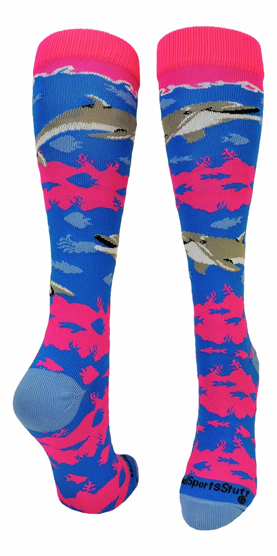 Cheapest โ MadSportsStuff Happy Dolphins Athletic Over The Calf ๐งฆ Socks ๐ 5 MadSportsStuff Happy Dolphins Athletic Over The Calf Socks