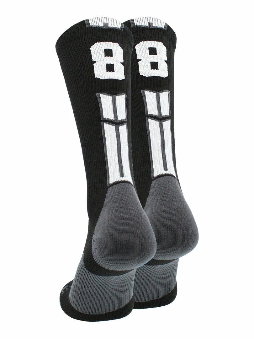 Buy โญ MadSportsStuff Black Player ID Custom Number Crew ๐งฆ Socks For ๐ Basketball Lacrosse Volleyball Boys And ๐ง Girls ๐ 41 MadSportsStuff Black Player ID Custom Number Crew Socks For Basketball Lacrosse Volleyball Boys And Girls