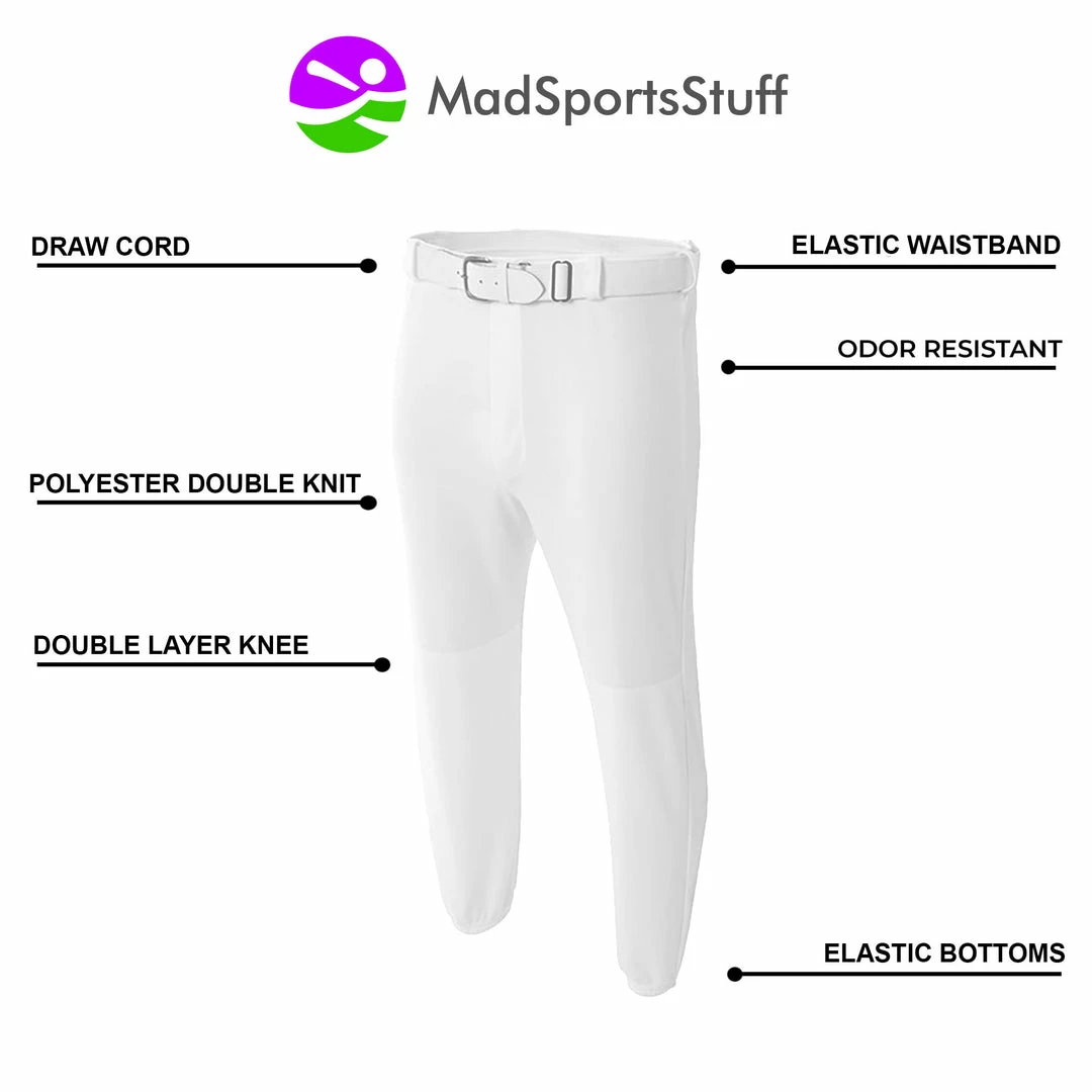 Buy ๐ MadSportsStuff Mens โพ Baseball Pants Elastic Bottom Adult Basic Line ๐ฅ 2 MadSportsStuff Mens Baseball Pants Elastic Bottom Adult Basic Line
