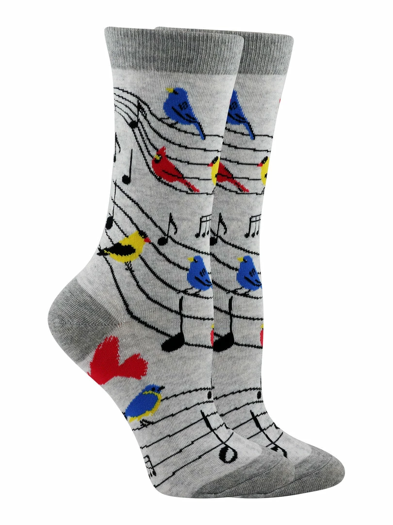 Promo ๐ WHD Bird Song ๐งฆ Socks For ๐ฉ Women Gift For Bird Lovers Crazy ๐งฆ Socks - Crew โ๏ธ 5 WHD Bird Song Socks For Women Gift For Bird Lovers Crazy Socks - Crew
