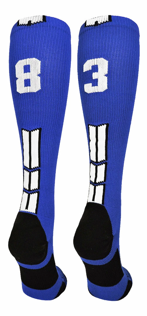 Brand new ๐ฅฐ MadSportsStuff Royal Player ID Custom Number Over The Calf ๐งฆ Socks For ๐ฅ Softball โพ Baseball Football Boys And ๐ง Girls ๐ 47 MadSportsStuff Royal Player ID Custom Number Over The Calf Socks For Softball Baseball Football Boys And Girls