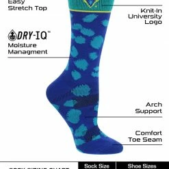TCK UNC Wilmington Seahawks Socks Womens Savage Crew Socks All Schools