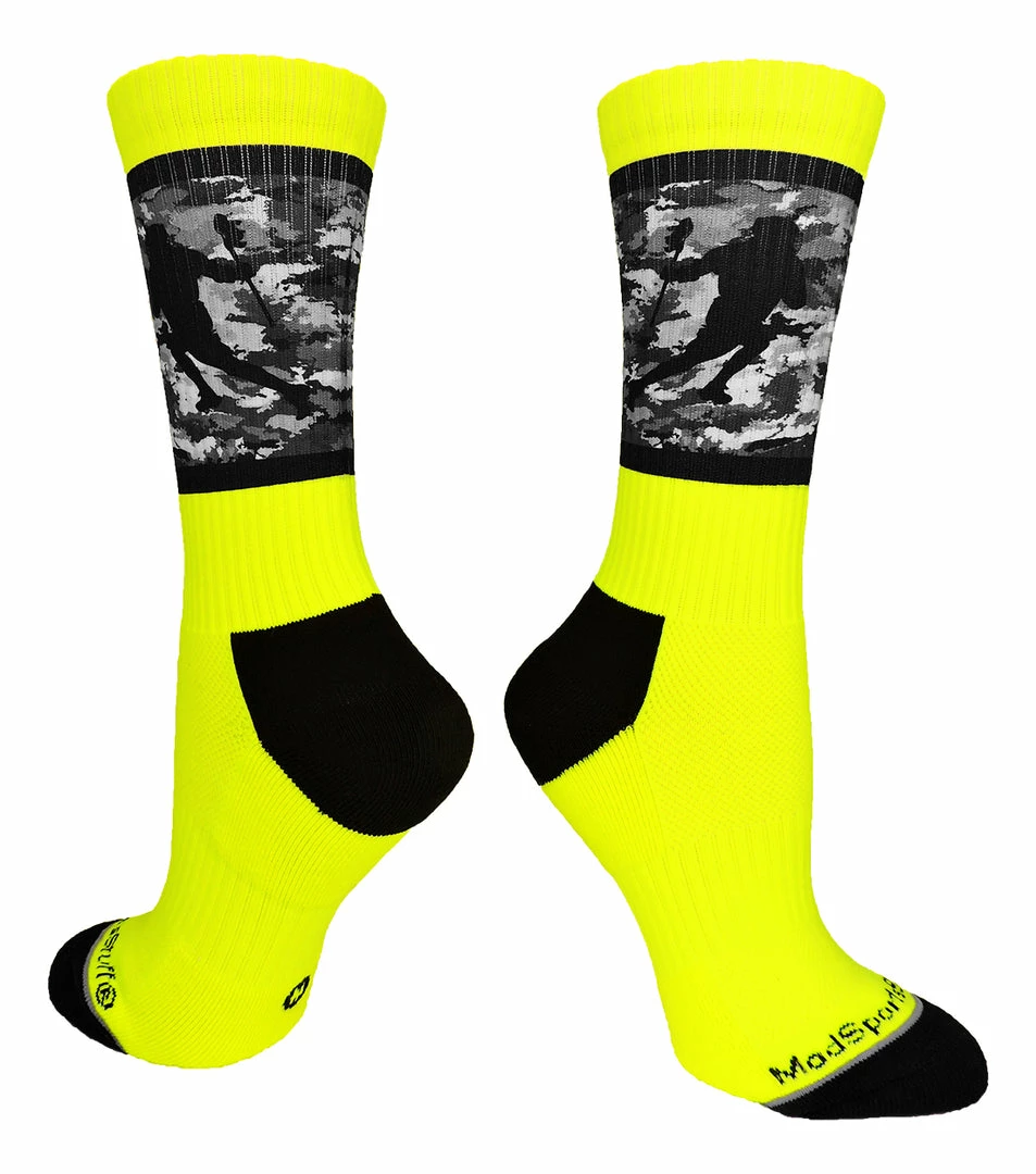 Discount ✔️ MadSportsStuff Lacrosse 🧦 Socks With Player On Camo Background Crew 🧦 Socks (multiple Colors) ✔️ 9 MadSportsStuff Lacrosse Socks With Player On Camo Background Crew Socks (multiple Colors)