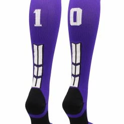 New โ๏ธ MadSportsStuff Purple Player ID Custom Number Over The Calf ๐งฆ Socks For ๐ฅ Softball โพ Baseball Football Boys And ๐ง Girls ๐ 174 MadSportsStuff Purple Player ID Custom Number Over The Calf Socks For Softball Baseball Football Boys And Girls