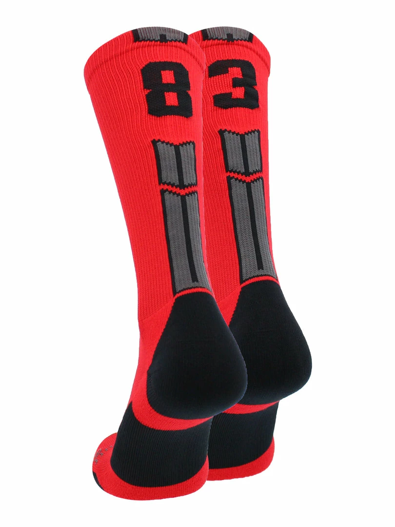 Promo ๐ MadSportsStuff Red And Black Player ID Custom Number Crew ๐งฆ Socks For ๐ Basketball Lacrosse Volleyball Boys And ๐ง Girls Volleyball ๐งฆ Socks โจ 46 MadSportsStuff Red And Black Player ID Custom Number Crew Socks For Basketball Lacrosse Volleyball Boys And Girls Volleyball Socks