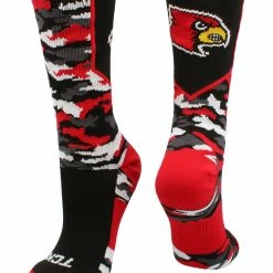 TCK Sports Louisville Cardinals Socks Woodland Camo Crew